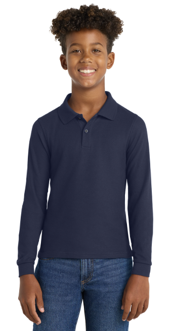 Port Authority® Youth Silk Touch™ Long Sleeve Polo