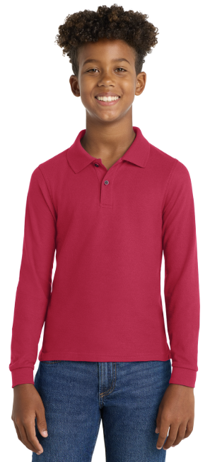 Port Authority® Youth Silk Touch™ Long Sleeve Polo