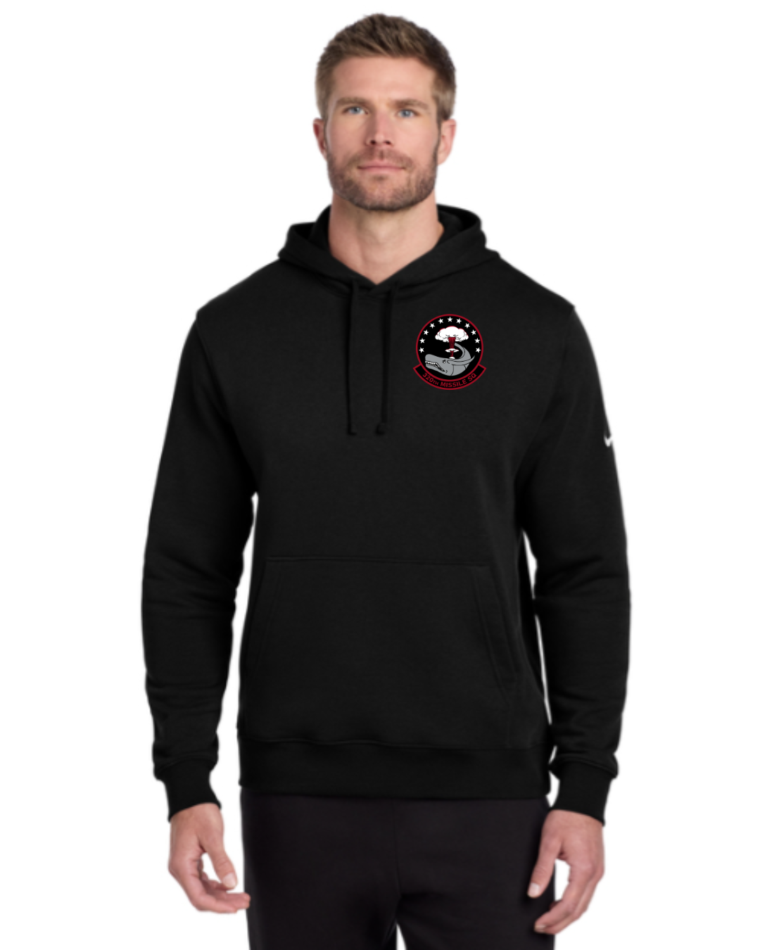 320MS Nike Club Fleece Sleeve Swoosh Pullover Hoodie