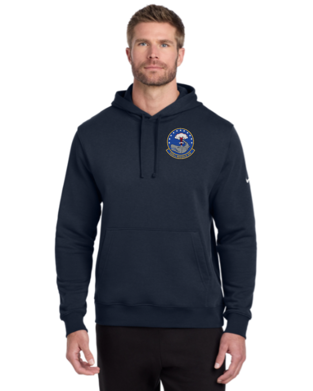 320MS Nike Club Fleece Sleeve Swoosh Pullover Hoodie