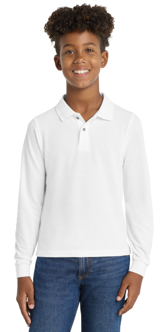 Port Authority® Youth Silk Touch™ Long Sleeve Polo