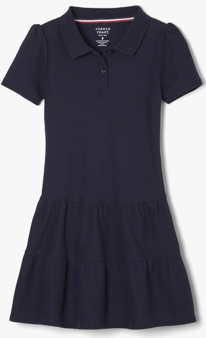 French Toast Girls Ruffle Pique Polo School Uniform Dress